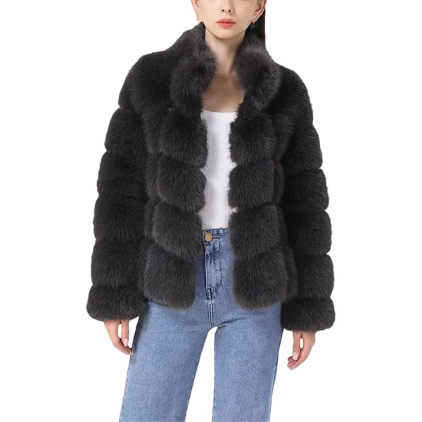 Lisa Colly Women's Winter Parka Coat Overcoat Long Sleeve Faux Fur